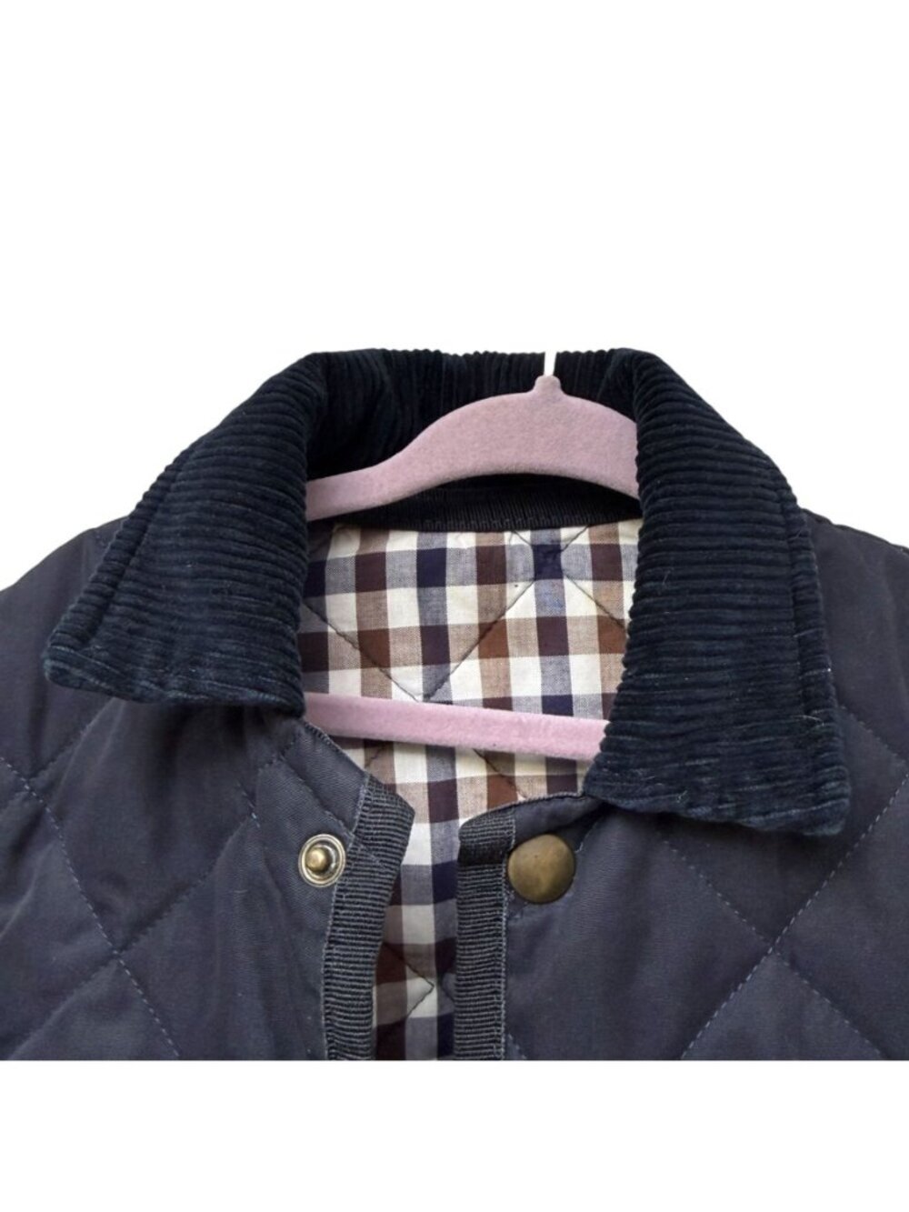 Peter Elliot Toddler Boys Quilted Jacket Size 2 Navy Barn Coat Corduroy Collar - Picture 4 of 10
